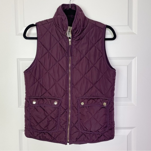 Thread & Supply Quilted Vest Women's Size Small Burgundy Full Zip Sleeveless - Picture 1 of 8
